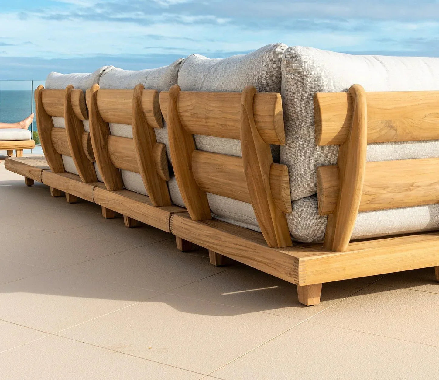 Furn Mela 7-Seater Outdoor Sofa Set in Solid Sheesham Wood with Coffee Table – Classic L-Shaped Design