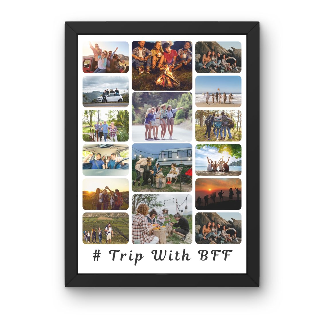 Personalized "Trip With BFF" Multi-Photo Frame Collage - Customizable for Any Special Occasion!