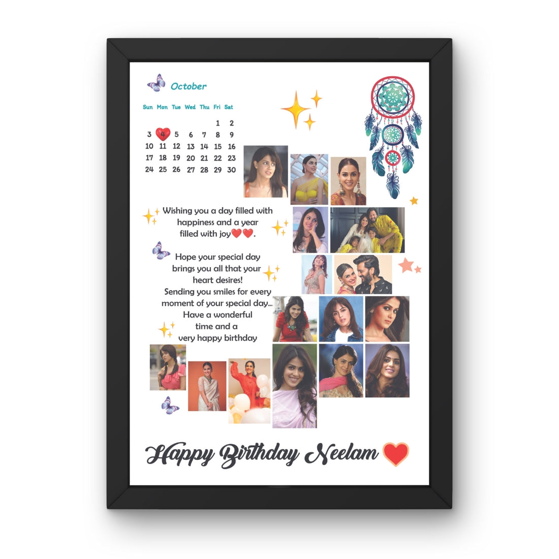 Personalized Moon Photo Collage With Calendar Date & Message- Customizable for Any Special Occasion!
