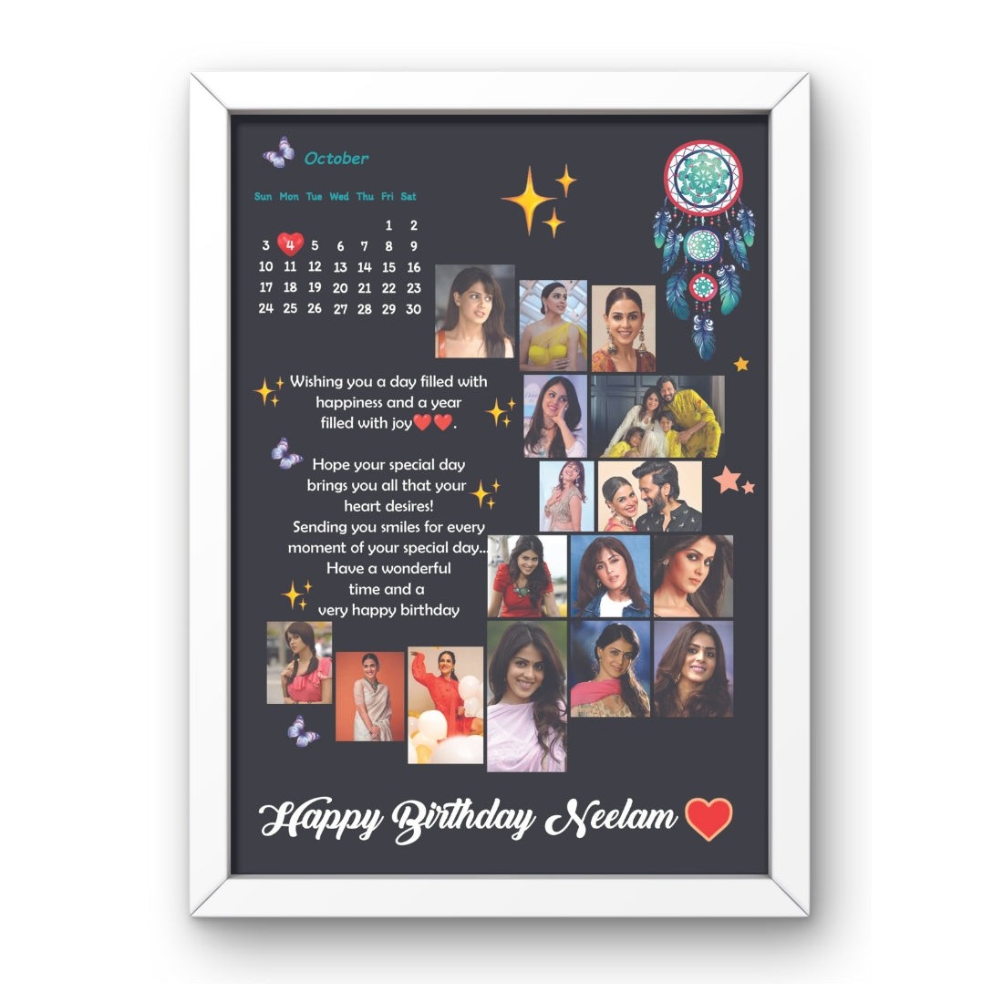 Personalized Moon Photo Collage With Calendar Date & Message- Customizable for Any Special Occasion!