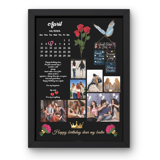 Personalized Viral Photo Collage With Calendar Date & Message- Customizable for Any Special Occasion! (Copy)