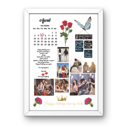 Personalized Viral Photo Collage With Calendar Date & Message- Customizable for Any Special Occasion