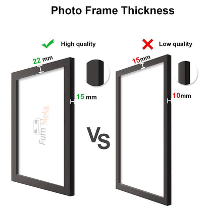Personalized 5-in-1 Vertical Collage Photo Frame Set for Wall Decor – Black Finish (5 Photos, 8x10 inch)