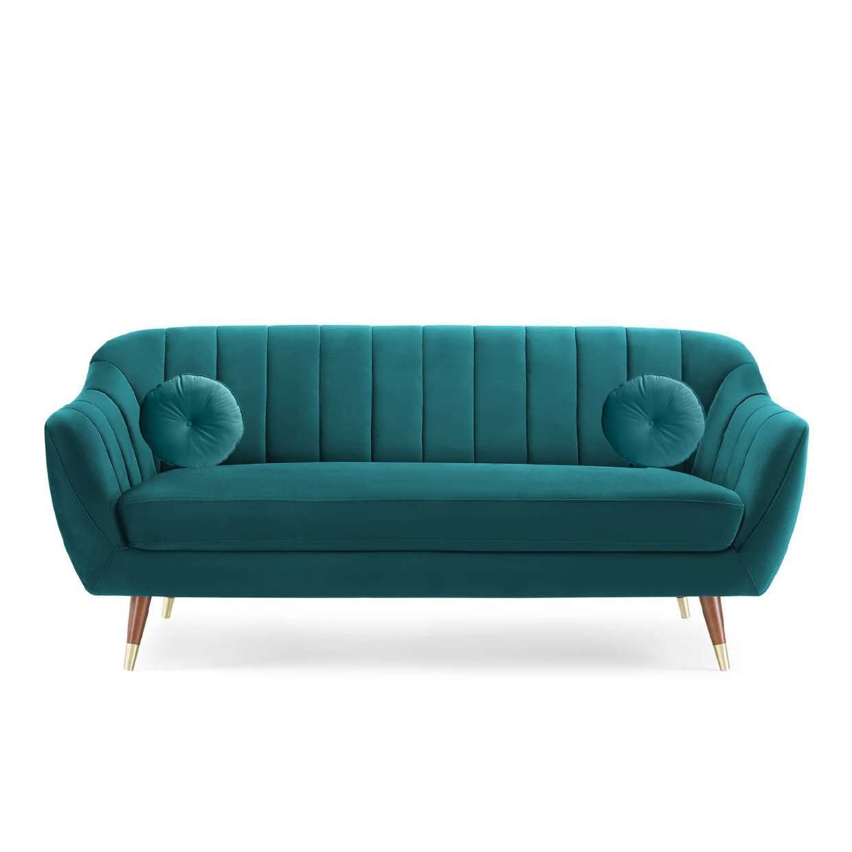 "Modern Teal Velvet Sofa – Stylish & Comfortable".