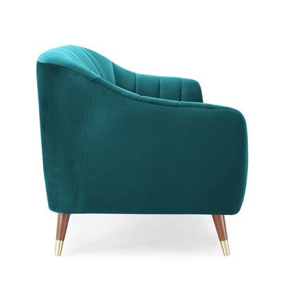 "Modern Teal Velvet Sofa – Stylish & Comfortable".