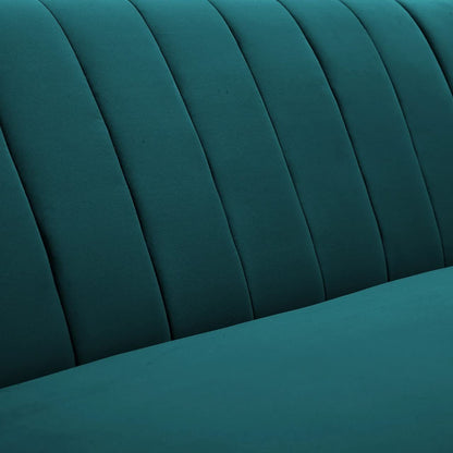 "Modern Teal Velvet Sofa – Stylish & Comfortable".