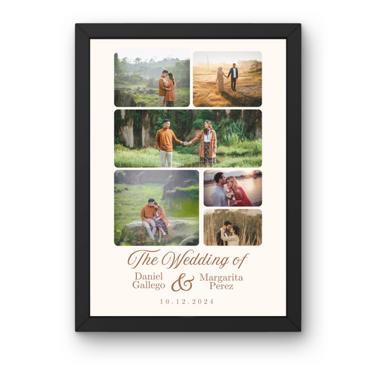 "Wedding & Engagement Photo Collage Frame - Timeless Memories Wall Decor"