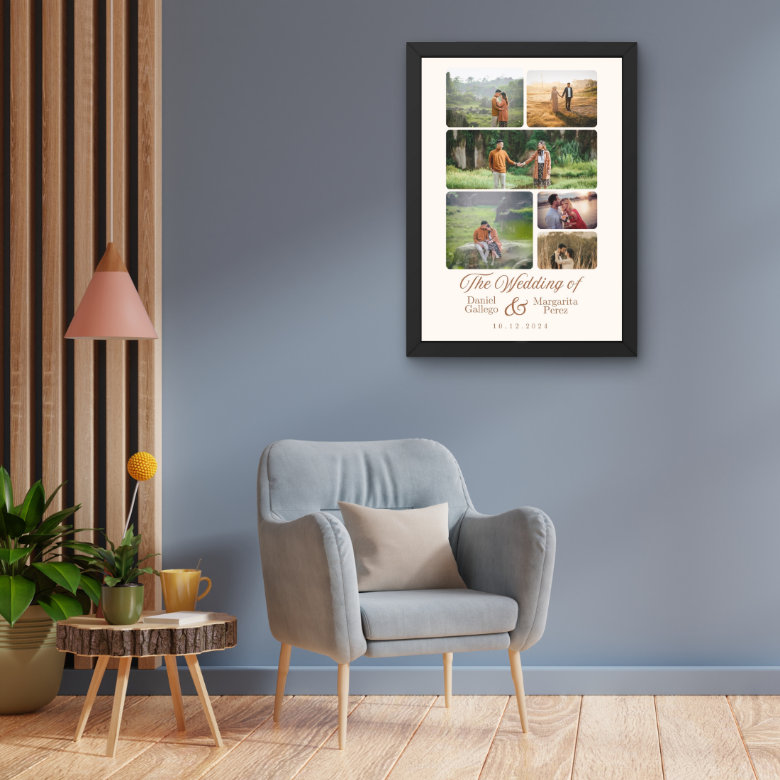 "Wedding & Engagement Photo Collage Frame - Timeless Memories Wall Decor"
