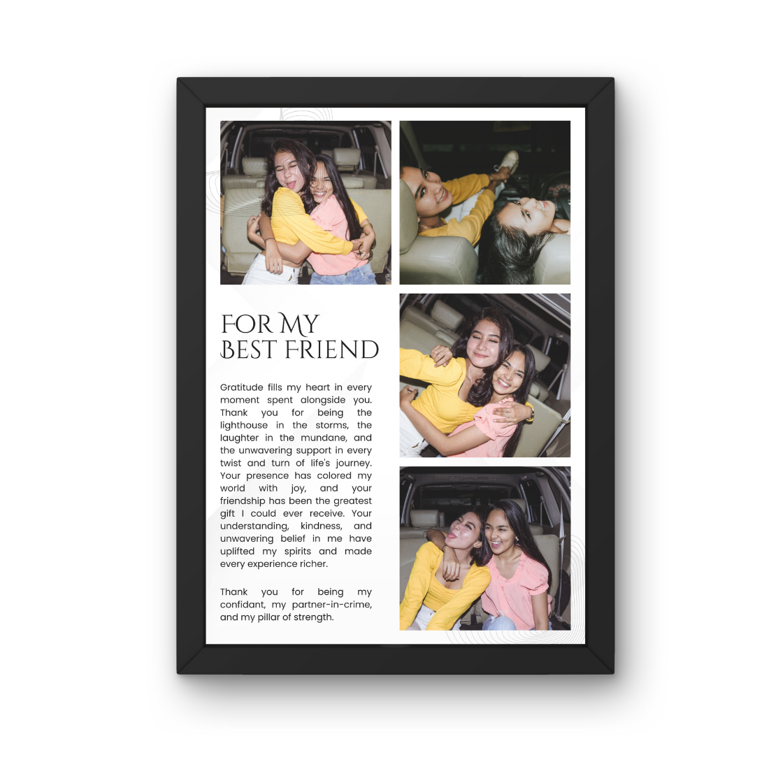"Customizable Best Friend Picture Frame - Create Your Own Friendship Keepsake"