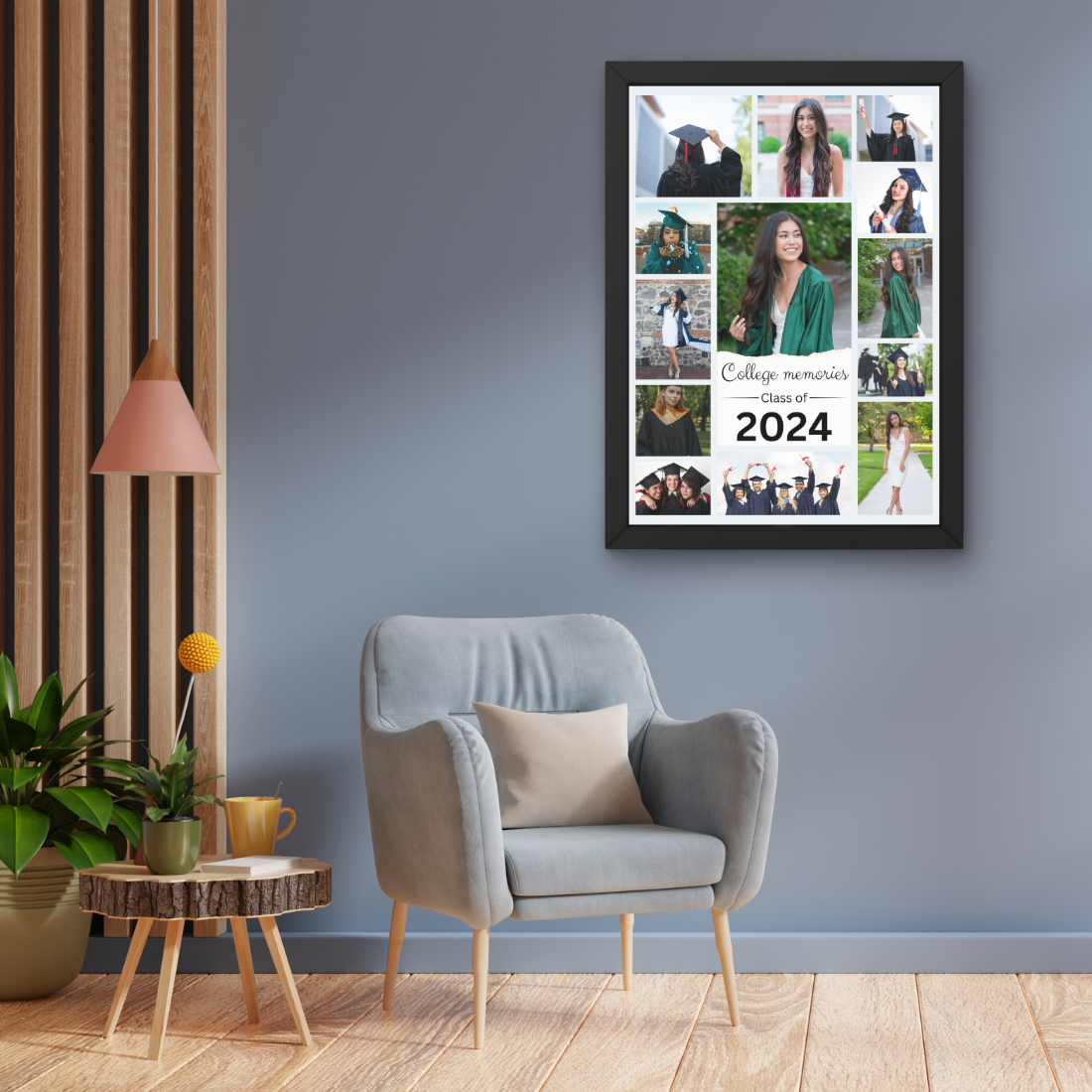 "Class of 2024 Photo Collage Print - Customizable Graduation Gift for Grads"
