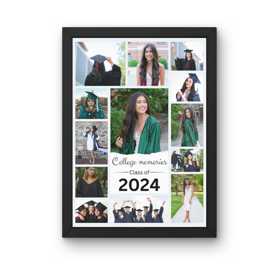 "Class of 2024 Photo Collage Print - Customizable Graduation Gift for Grads"