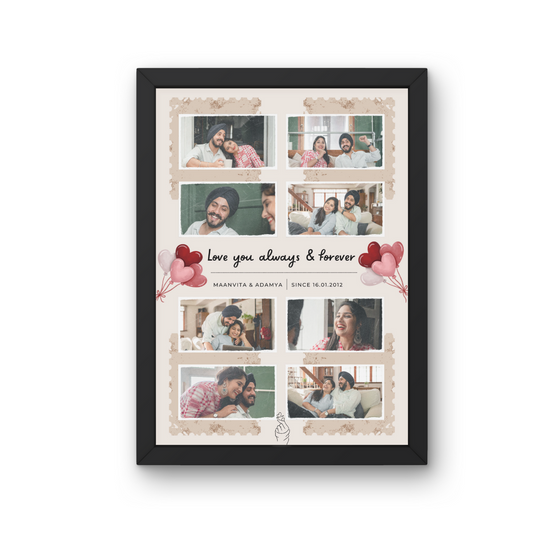 "Personalized Couple Photo Collage Frame - Custom Love & Relationship Memories Gift"