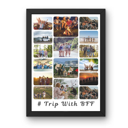 Personalized "Trip With BFF" Multi-Photo Frame Collage - Customizable for Any Special Occasion!