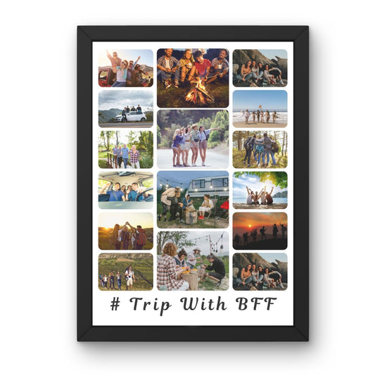 Personalized "Trip With BFF" Multi-Photo Frame Collage - Customizable for Any Special Occasion!