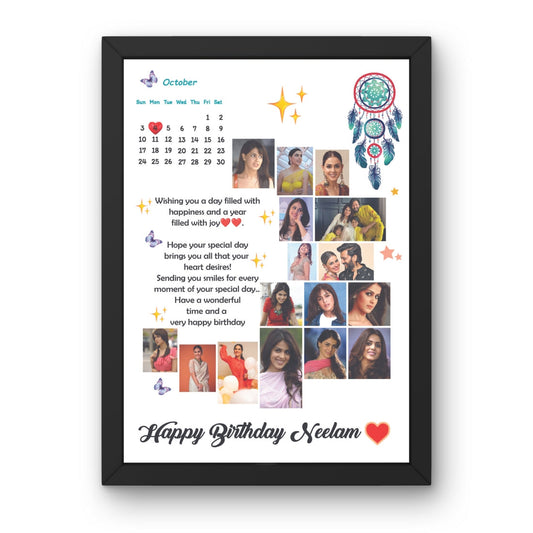 Personalized Moon Photo Collage With Calendar Date & Message- Customizable for Any Special Occasion!