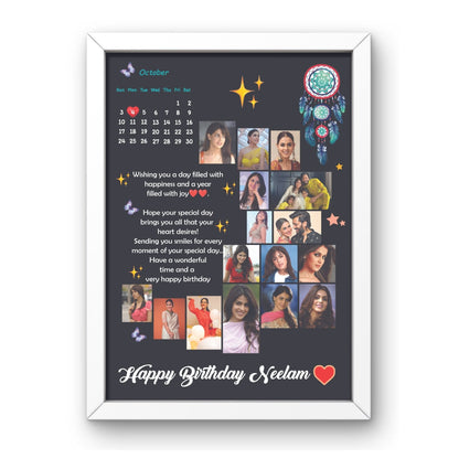 Personalized Moon Photo Collage With Calendar Date & Message- Customizable for Any Special Occasion!
